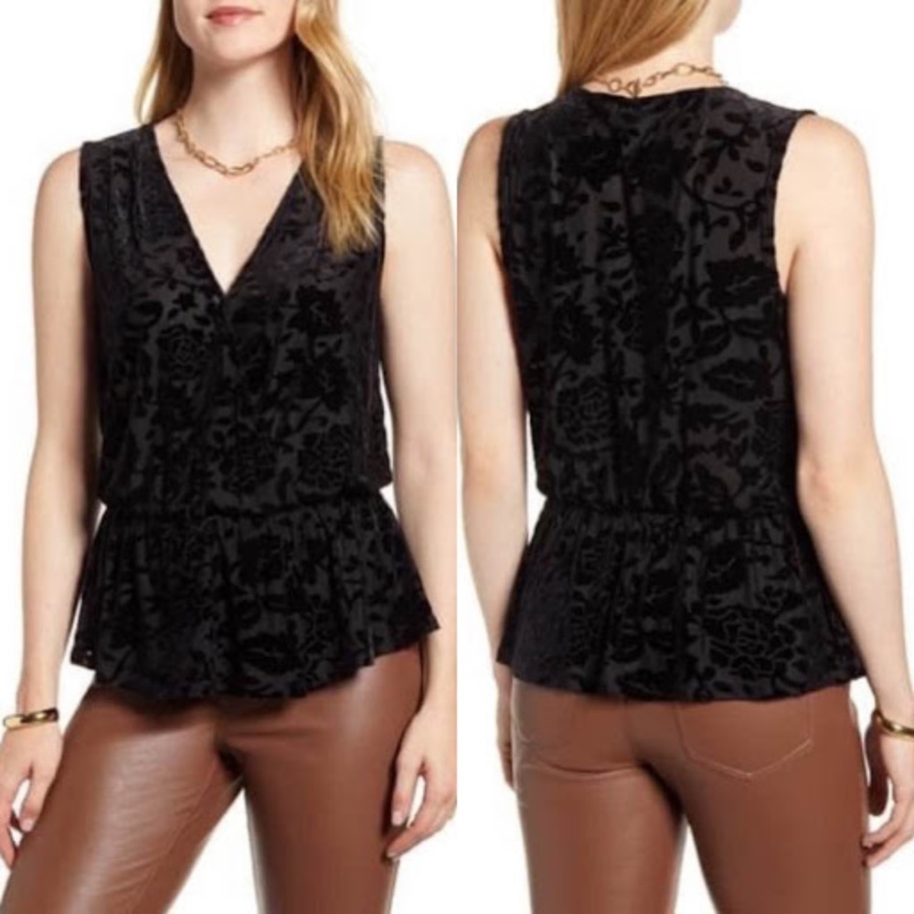 Halogen Black Textured Tank Top
